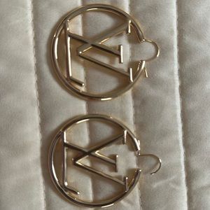 Louis Vuitton hoop logo earring